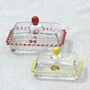Hand Painted Glass Butter Dish – Cherry Or Lemon Design, thumbnail 1 of 10