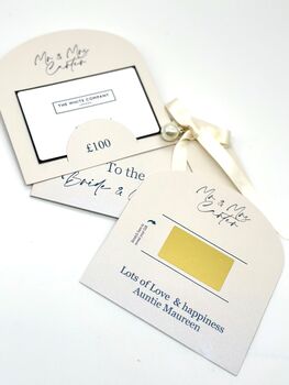 Personalised Wedding Gift Voucher Wallet Or Scratch Card Gift, 4 of 5