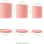Set Of Three Pink Ceramic Planters With Saucers, thumbnail 2 of 4
