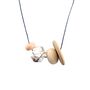 White, Brown, Peach Statement Silicone Necklace, thumbnail 3 of 5