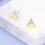 Sterling Silver Fuji Mountain Stud Earrings With 18ct Gold Coating, thumbnail 7 of 12