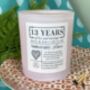 Personalised 13th Lace Anniversary Meaning Candle, thumbnail 2 of 9