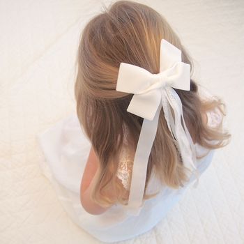 Flower Girl Velvet Hair Bow/ Alice, 3 of 6