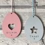 Personalised Heart Or Star Easter Egg Deoration, thumbnail 1 of 3