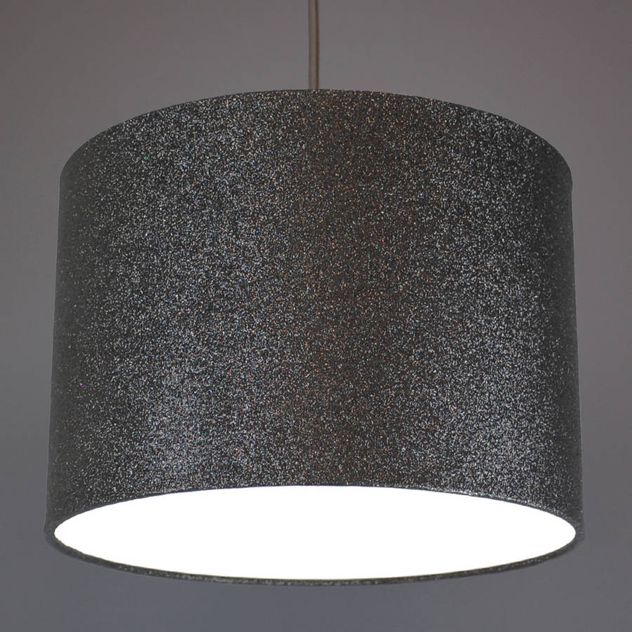 Glitter Lampshade 10 Colours By Quirk Notonthehighstreet Black