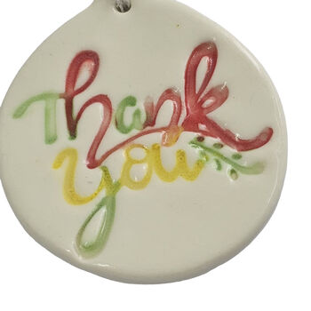 Ceramic Thank You Hanging Decoration Gift, Gift Tag, 3 of 6