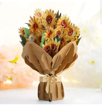 Pop Up 3D Blank Card Bouquet Of Sunflowers, 2 of 2