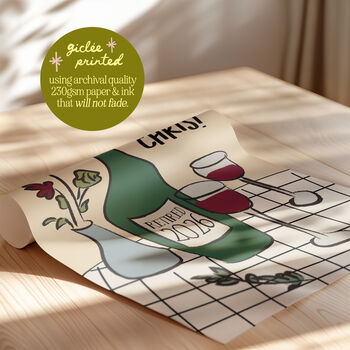 Personalised Retirement Wine Art Print Gift, 3 of 12
