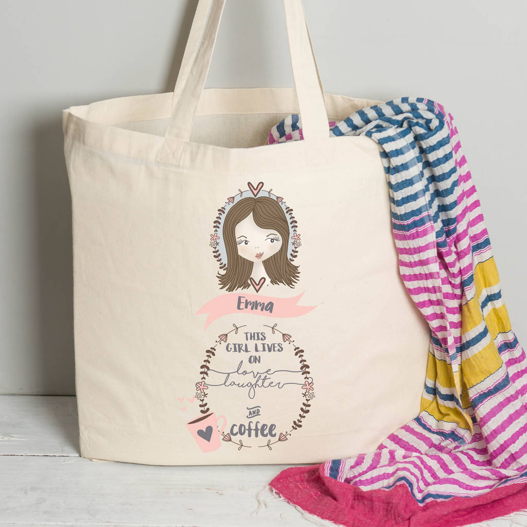 personalised women's hobby and portrait tote bag by fromlucy