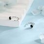 Genuine Black Onyx Huggie Hoop Earrings In Sterling Silver, thumbnail 3 of 11