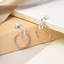 Sterling Silver Rose Gold Ring Stud Earrings, thumbnail 2 of 4