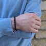 Men's Black Tourmaline And Lava Bead October Birthstone Bracelet, thumbnail 5 of 10
