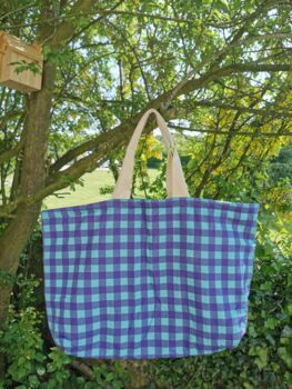 Quilted Maxi Tote Bag In Gingham, 2 of 5