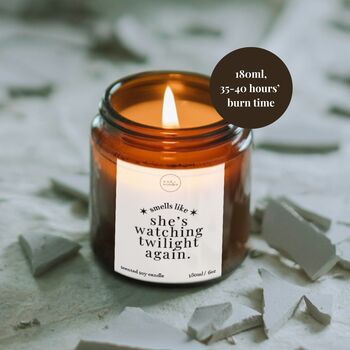 Watching Twilight Again Candle, Funny Film Lover Gifts, 2 of 11