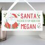 Personalised Santa Stop Here Wooden Sign, thumbnail 1 of 3
