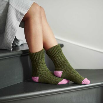 Recycled Silk And Lambswool Blend Cosy Ribbed Socks, 3 of 8