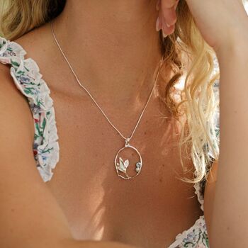 Riviera Freshwater Pearl And Blue Topaz Pendant, 2 of 6