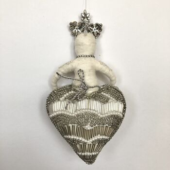Christmas Tree Topper Beaded Heart 'Flo', 7 of 10