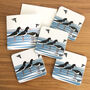 Coastal Oystercatcher Coaster Set With Gift Card, thumbnail 2 of 3
