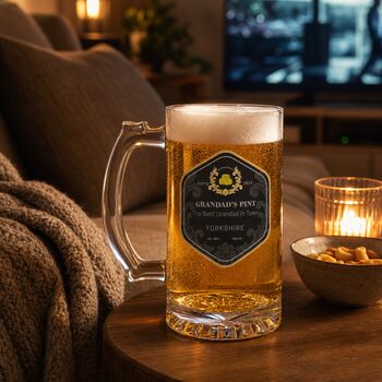 Personalised Pint Glass Tankard, Beer Gift For Dad Or Grandad, 3 of 4
