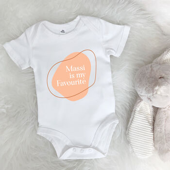 Favourite Auntie Personalised Baby Grow Abstract, 3 of 8