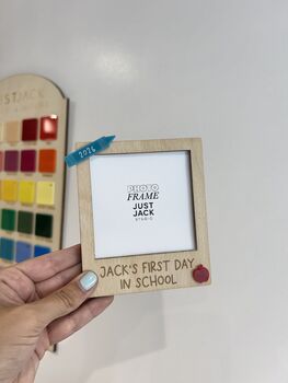 Personalised First Day Of School Wooden Photo Frame, 2 of 3