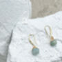 Amazonite Nugget Real 18k Gold Plated Earrings, thumbnail 5 of 6