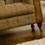Bretby Two Seater Sofa Leather And Thorn Tweed, thumbnail 2 of 6