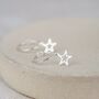 Sterling Silver Charm Hoops With Geo Star Charm, thumbnail 1 of 4