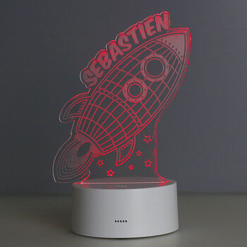 Personalised Rocket LED Colour Changing Night Light, 3 of 9