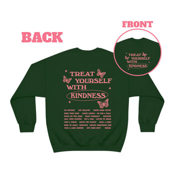 'Treat Yourself With Kindness' Trendy Retro Sweatshirt, 4 of 6