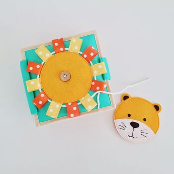 'Leo The Lion' Baby Sensory Fabric Sewn Quiet Book, 3 of 12