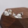 Snail Stud Earrings In Sterling Silver, thumbnail 2 of 11