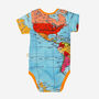 Atlas Map Pattern Short Sleeve Baby Bodysuit, thumbnail 5 of 5