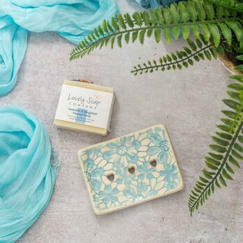 Natural Soap And Ceramic Soap Dish Gift Set, 4 of 9