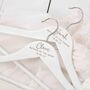 Personalised White Wooden Bridal Wedding Day Hanger, thumbnail 3 of 4