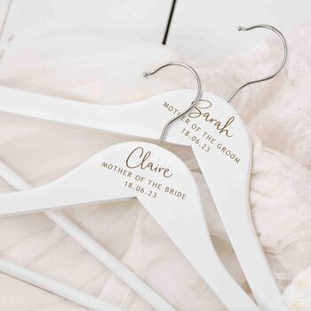 Personalised White Wooden Bridal Wedding Day Hanger, 3 of 4