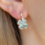 Sterling Silver Four Leaf Clover Earrings, thumbnail 3 of 7