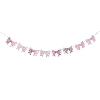 Rose Pink Bow Garland 3m, 2 of 3