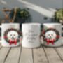 Personalised Bichon Frise Christmas Wreath Dog Mug, thumbnail 2 of 2