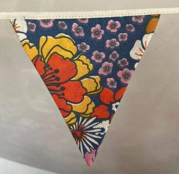 Printed Bunting Flags Floral Stripe Gingham 3m, 3 of 9