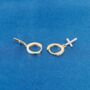 Dangling Gold Cz Cross Earrings, thumbnail 7 of 8