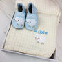 Personalised Lambswool Shawl And Baby Shoe Gift Set, thumbnail 2 of 9