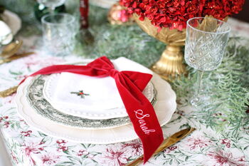 Velvet Bow – Personalised Bow Place Setting, With Ties And Available In Three Lengths, 7 of 12