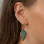 Bronze And Blue Bohemian Pear Shaped Earrings, thumbnail 2 of 3