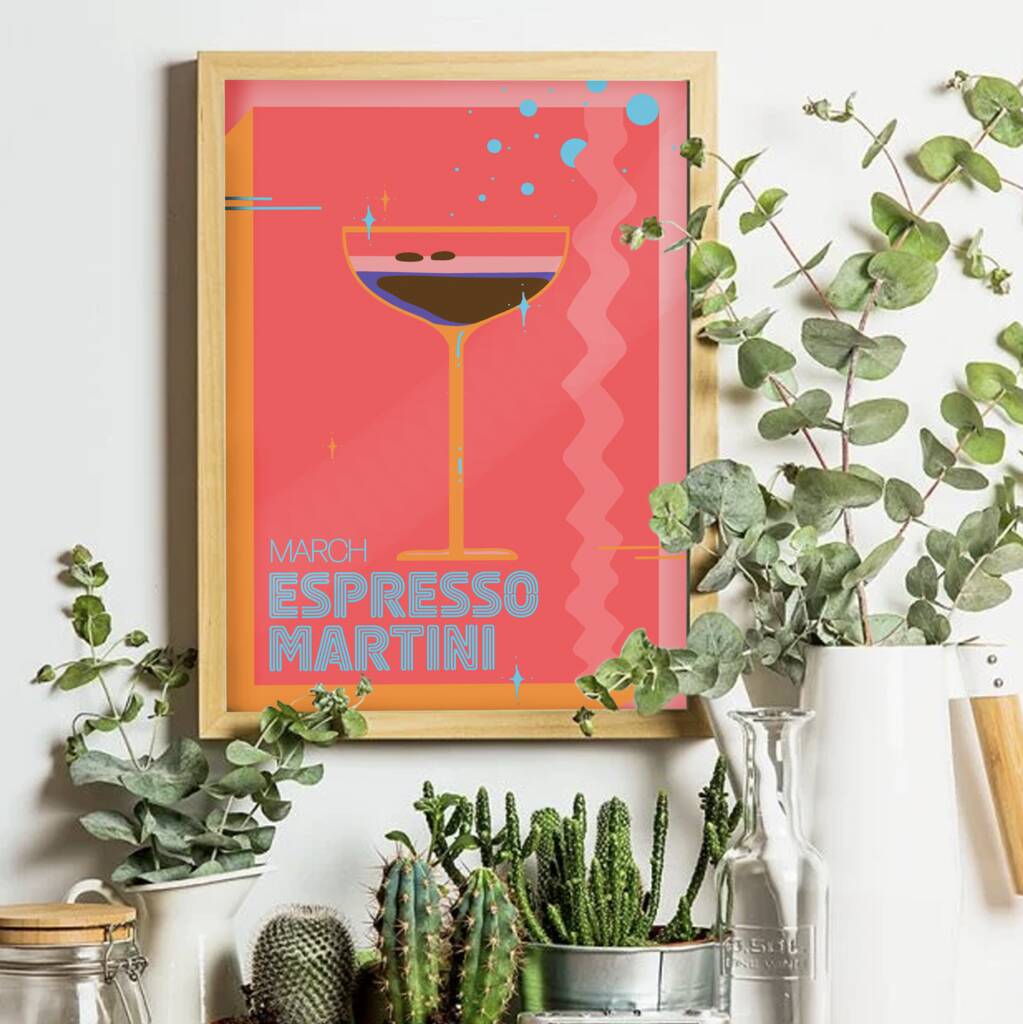Retro Birthday Cocktail Print, 1 of 3