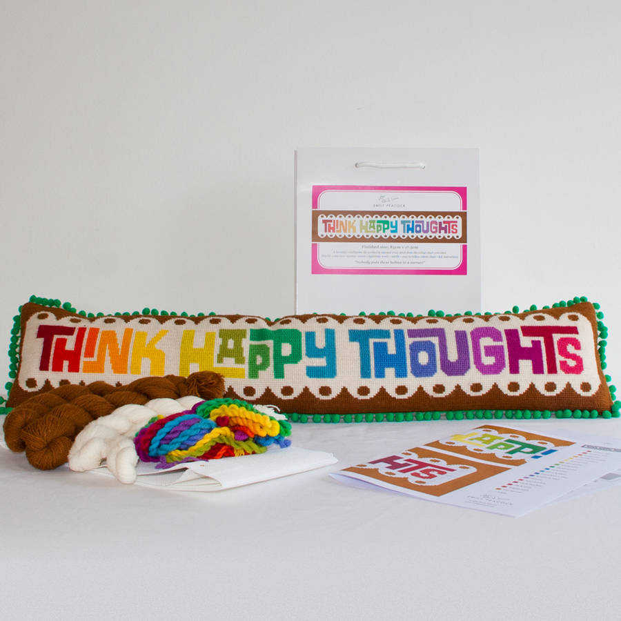 Think Happy Thoughts Cross Stitch Kit