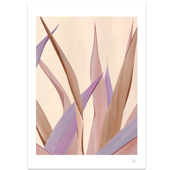 Beige And Lavender Abstract Leaf Art Print, 4 of 9