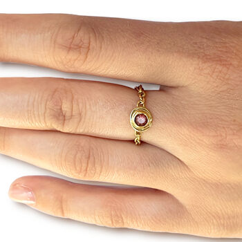 18k Gold Chain Of Love Sapphire Ring, 3 of 5