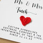 Personalised 2nd Anniversary Card With Cotton Heart, thumbnail 5 of 5